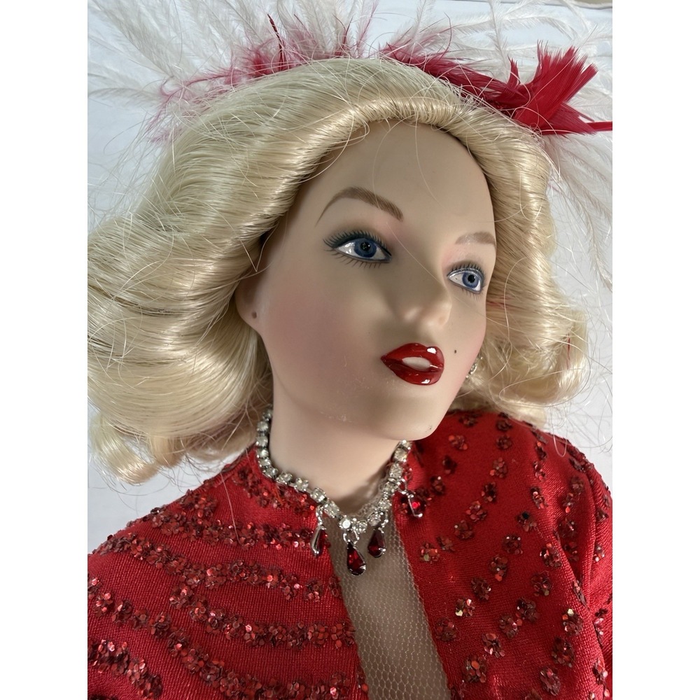 Franklin Heirloom Marilyn Monroe 19"Gentleman Prefer Blondes Figurine w/Stand - Picture 15 of 17